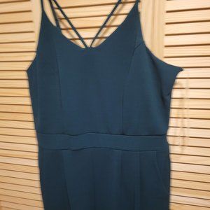 Charlotte Russe Plus Size Strappy Club Party Jumpsuit Forest Green 3X